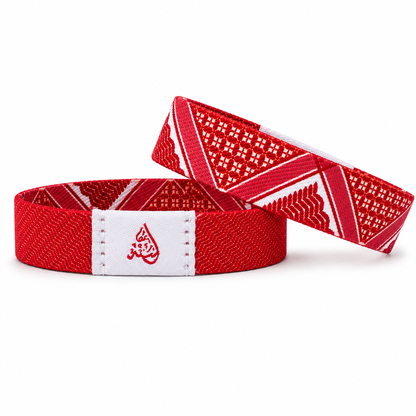 Ayah a Day Keffiyah Bracelet - Bright Red